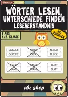 Vorschau - Arbeitsblätter - Wörter lesen, Unterschiede finden im Anfangsunterricht (Leseverständnis) - Deckblatt