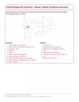 Vorschau - Spiele - Food Packaging and Containers - German / English Vocabulary Crossword - Seite 1