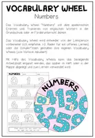 Vorschau - Arbeitsblätter - NUMBERS - Vocabulary Wheel - Seite 1