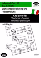 Vorschau - Spiele - Berufe-Domino zur Wortschatzeinführung Italienisch mestieri e professioni - Deckblatt