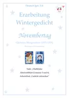Vorschau - Arbeitsblätter - Novembertag ChristianMorgenstern - Deckblatt