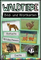 Vorschau - Poster - Waldtiere - Bild- und Wortkarten (Tafelmaterial) - Deckblatt