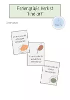 Vorschau - Mal- und Bastelvorlagen - Feriengrüße/ Grußkärtchen Herbst ("line art") - Deckblatt
