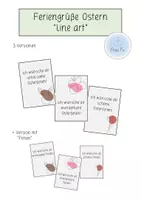 Vorschau - Mal- und Bastelvorlagen - Feriengrüße/ Grußkärtchen Ostern ("line art") - Deckblatt