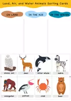 Vista previa - Unidades / Secuencias / Situaciones de Aprendizaje - Animals sorting cards: Land, Air and Water / Tarjetas de clasificación de animales: tierra, aire y agua - página 1