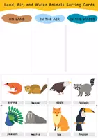 Vista previa - Unidades / Secuencias / Situaciones de Aprendizaje - Animals sorting cards: Land, Air and Water / Tarjetas de clasificación de animales: tierra, aire y agua - página 3