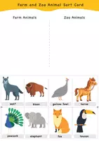 Vista previa - Unidades / Secuencias / Situaciones de Aprendizaje - QUIZ: Farm or Zoo Animal Sort Card / PRUEBA: Tarjeta de clasificación de animales de granja o zoológico - página 3