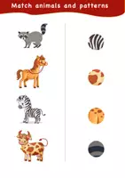 Vista previa - Unidades / Secuencias / Situaciones de Aprendizaje - Worksheet: Match animals and patterns / Hoja de trabajo: Emparejar animales y patrones - página 3