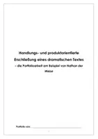 Vorschau - Stundenentwürfe - Umgang mit dramatischen Texten - Portfolioarbeit Nathan - Deckblatt