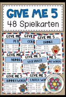 Vorschau - Spiele - Give Me Five – Spiel, Englisch, Speaking Activity, Vocabulary, Wortschatz, Sprechen, Fragen beantworten, Spielkarten | Englischunterricht, Klasse 4, 5, 6, 7, Sekundarstufe - Deckblatt