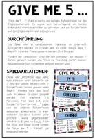 Vorschau - Spiele - Give Me Five – Spiel, Englisch, Speaking Activity, Vocabulary, Wortschatz, Sprechen, Fragen beantworten, Spielkarten | Englischunterricht, Klasse 4, 5, 6, 7, Sekundarstufe - Seite 1