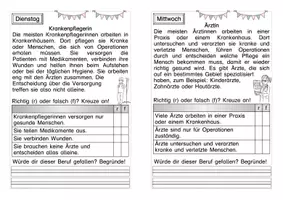 Vorschau - Arbeitsblätter - Wochenhausaufgaben Lesen Berufe - Seite 2