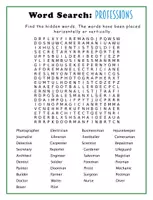 Vista previa - Hojas de trabajo - English lesson with word searching jobs professions - Portada