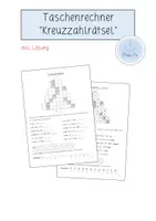 Vorschau - Arbeitsblätter - Üben mit dem Taschenrechner "Kreuzzahlrätsel" - Deckblatt