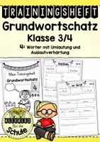 Vorschau - Arbeitsblätter - Trainingsheft Grundwortschatz 3/4 - Teil 4: Wörter mit Umlautung und Auslautverhärtung - Deckblatt