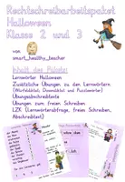 Vorschau - Unterrichtsreihen - Leseheft und Rechtschreibarbeit Halloween Klasse 3 - Deckblatt