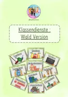 Vorschau - Präsentationen/Tafelbilder - Klassendienste + Namensschilder (Wald Version) - Deckblatt