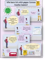 Vorschau - Präsentationen/Tafelbilder - Animierte Präsentation "Corona - Impfung" für die Deutschklasse / DaZ - Schüler - Deckblatt