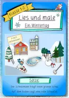 Vorschau - Arbeitsblätter - Winter Lies mal | Lesen & anmalen | Klasse 1-2 - Deckblatt