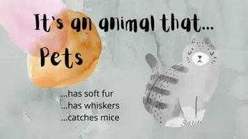 Vorschau - Präsentationen/Tafelbilder - Warm Up: It's an animal that... (Pets) - Deckblatt