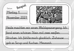 Vorschau - Arbeitsblätter - Tagebuch schwarzweiß - Schreibe auf, was du gemacht hast - Seite 3