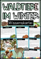 Vorschau - Aufgabenkarten - Tiere im Winter - Wissenskartei - Deckblatt