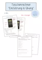 Vorschau - Arbeitsblätter - Taschenrechner - Einführung & Übungen - Deckblatt