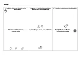 Vorschau - Arbeitsblätter - Gruppenarbeit zum Schuljahresbeginn - Regeln, Erwartungen, Ängste und Wünsche - Deckblatt