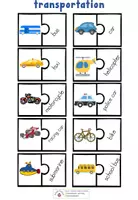 Vorschau - Mal- und Bastelvorlagen - vocabulary puzzle - transportation - Seite 1