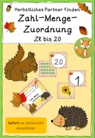 Vorschau - Spiele - herbstliches Partner finden Zahl-Menge Vorschule/Klasse 1 - Deckblatt