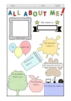 Vorschau - Arbeitsblätter - Materialpaket: All about me! - fact file (inkl. Hilfe zum Ausfüllen) - Seite 1