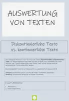 Vorschau - Arbeitsblätter - Kontinuierliche Texte und diskontinuierliche Texte - Seite 1