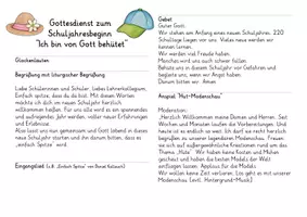 Vorschau - Arbeitsblätter - Gottesdienst zum Schulstart "Ich bin von Gott behütet" (inkl. Arbeitsblatt) - Seite 3