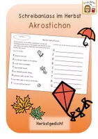 Vorschau - Arbeitsblätter - Herbst Akrostichon / Gedicht - Schreibanlass - Deckblatt