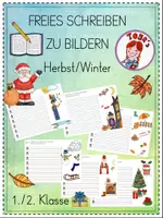 Vorschau - Arbeitsblätter - Freies Schreiben zu Bildern (Herbst/Winter) - Deckblatt