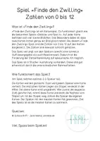 Vorschau - Spiele - Spiel "Finde den Zwilling": Zahlen 0-12 - Seite 1