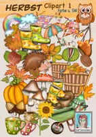 Vorschau - selbst erstellte Cliparts/Grafiken - Herbst Clipart Packet 1 Motive für den Unterricht, auch kommerzielle Nutzung - Deckblatt