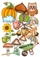 Vorschau - selbst erstellte Cliparts/Grafiken - Herbst Clipart Packet 1 Motive für den Unterricht, auch kommerzielle Nutzung - Seite 2