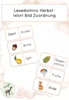 Vorschau - Spiele - Herbst-Lesedomino - Wort Bild Zuordnung - Deckblatt