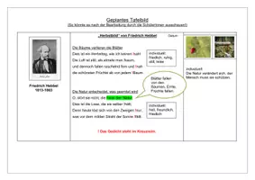 Vorschau - Stundenentwürfe - Unterrichtsmaterial zum Gedicht "Herbstbild" von Friedrich Hebbel inkl. Tafelbild und Stundenentwurf (Herbstgedicht/Gedichtanalyse) *HERBST* - Seite 3