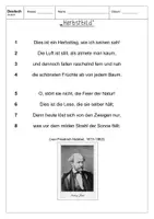 Vorschau - Arbeitsblätter - Gedicht "Herbstbild" von Friedrich Hebbel mit Kurzanalyse und Bewertungsraster zum Gedichtvortrag (Herbstgedicht) *HERBST* - Seite 2