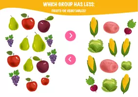 Vista previa - Hojas de trabajo - Learn math with fruits and vegetables / Aprende matemáticas con frutas y verduras. - página 3