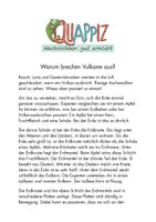 Vorschau - Text - Warum bricht ein Vulkan aus? - Deckblatt