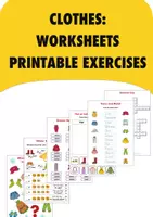 Vista previa - Hojas de trabajo - Clothes worksheet: trace and match, choose word, what to wear in snow, winter shopping / Hoja de trabajo de ropa: trazar y combinar, elegir palabra - Portada