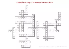 Vista previa - Hojas de trabajo - St. Valentine's day Crossword fun / Diversión de crucigramas de San Valentín - página 2