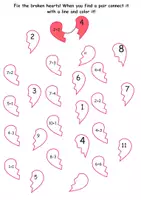 Vista previa - Hojas de trabajo - St. Valentine's day math worksheets / Hojas de trabajo de matemáticas del día de San Valentín - página 1