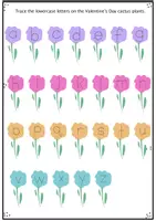 Vista previa - Hojas de trabajo - "St. Valentine’s Day Worksheet for toddlers: Cupcake Colors, tulips, cactus plants " - página 2
