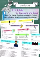 Vorschau - Stundenentwürfe - 111 Spiele für Bewegung und Sport - für kleine Turnräume oder im Freien - Deckblatt