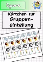 Vorschau - Mal- und Bastelvorlagen - Kärtchen zur Gruppeneinteilung Sportunterricht Lehrplan Plus - Deckblatt