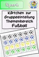 Vorschau - Bildkarten - Kärtchen zur Gruppeneinteilung Themenbereich Fußball Sportunterricht - Deckblatt
